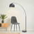 Arquer 66.93" Arc Floor Lamp for Living Rooms, Home Offices, Dining Rooms, Bedrooms with Faux Black Marble Base and Black Bell Shade