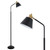 Upgraded Double-Base Black Floor Lamp, Adjustable Lamp Head-65.3"