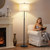 Black Floor Lamp, 62" Standing Lamp for Living Room with Lampshade