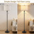 Black Floor Lamp, 60" Standing Lamp with Fabric Lampshade