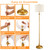 60" Gold Floor Lamp, Floor Lamps for Living Room with Fabric Shade