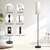 2 Pack LED Corner Floor Lamp with Remote Control Smart Standing Floor Lamp with DIY Color for Bedroom Living Room Gaming Adjustable Color Brightness 9W LED Bulb Included - 2 Pack Beige Shade+RGB Bulb