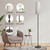 Floor Lamp for Living Room Modern Standing Lamps with Lampshade Minimalist Tall Lamp with Switch Ajustable Color for Bedroom Reading LED Bulb Included Gold Black Brushed Body+Beige Shade