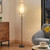 Floor Lamp for Living Room Modern Standing Lamps with Lampshade Minimalist Tall Lamp with Switch Ajustable Color for Bedroom Reading LED Bulb Included Gold Black Brushed Body+Beige Shade