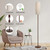 Floor Lamp for Living Room, Modern Standing Lamps with Lampshade, Minimalist Tall Lamp with Chain Switch for Living Room, LED Bulb Included (Beige+Brown)