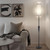 Floor Lamp for Living Room, Modern Standing Lamps with Lampshade, Minimalist Tall Lamp with Chain Switch for Living Room, LED Bulb Included (Beige Shade-Remote Bulb)