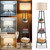 Floor Lamp with Shelves, Beige Shade Standing Lamp