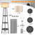 Floor Lamp with Shelves, Beige Shade Standing Lamp