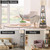 Floor Lamp with Shelves, Beige Shade Standing Lamp