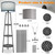 Floor Lamp with Shelves, Gray Shade Standing Lamp