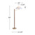 64" High Aged Brass and Wood Finish Floor Lamp