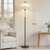 Floor Lamps for Living Room, 59.5" Pleated Modern Standing Lamp,Linen Shade