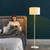 Bedroom Standing Floor Lamp, Farmhouse Lamp with Linen Shade, White
