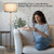 Bedroom Standing Floor Lamp, Farmhouse Lamp with Linen Shade, Grey