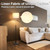Bedroom Standing Floor Lamp with Linen Shade,White+ Wood Black Pole