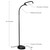 Slim LED Floor Reading Lamp - Modern Tall Lamp with Adjustable Gooseneck for Living Rooms & Offices - Dimmable Crafts Work Light - Brown