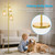 Gold Floor Lamp for Living Room, 3-Light Gold Glass Lampshades
