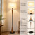 Floor Lamps for Living Room,61.5" Wood Floor Lamp,Retro Farmhouse Standing Lamp Includes 9W Bulb with 3-Color Temperature,Tall Lamp for Bedroom,Dining Room,Living Room,Corner,Brown