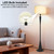 Floor Lamps for Living Room,61.5" Wood Floor Lamp,Retro Farmhouse Standing Lamp Includes 9W Bulb with 3-Color Temperature,Tall Lamp for Bedroom,Dining Room,Living Room,Corner,Black