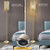 Gold Floor Lamp,Elegant Crystal Floor Lamp Modern Standing Lamp with On/Off Foot Switch,Tall Pole Accent Lighting for Living Room, Girl Bedroom, Dresser, Office