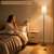 63.8" Square Floor Lamp with White Linen Shade