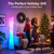 Bright LED RGB Corner Floor Lamp with App & Remote, Music Sync, Square