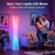 2 PK Bright LED RGB Corner Floor Lamp with App & Remote, Music Sync, Square