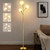 70in Gold 3-Globe Mid Century Dimmable Floor Lamp for Living Room G9 LED Bulbs Included,Modern Standing Lamp with Frosted Glass Shade for Bedroom,Studyroom Antique Brass Lighting(dimmer-Gold)
