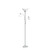 Sky Dome Double LED Floor lamp, Torchiere Super Bright Floor Lamp with 2 Reading Lamps for Living Rooms & Offices - Dimmable Tall Standing Lamp for Bedroom Reading - Tall Silver Pole