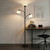 Sky Dome Double LED Floor Lamp, Torchiere Super Bright Floor Lamp with 2 Reading Lamps for Living Rooms & Offices - Dimmable Tall Standing Lamp for Bedroom Reading - Tall Black Pole