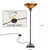 Tiffany Lamp Antique Amber Brown Stained Glass Torchiere Floor Lamp