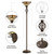 Torchiere Floor Lamp for Living Room, Tiffany-Style Reading Light