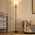 Torchiere Brown Floor Lamp for Living Room with Glass Shade-71IN