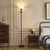 Torchiere Brown Floor Lamp for Living Room with Glass Shade-71IN