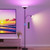 RGB Torchiere Floor Lamp, 2-in-1 Dimmable Standing Lamp with Remote & Button Control, 34W 360° Rotatable LED Reading Lamp, 72" Modern Tall Corner Lamp for Bedroom, Living Room, Office, Black