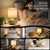 Green Small Table Lamp with Scalloped Linen Shade, Mini Green Table Lamp for Bedroom Nightstand, Cute Desk Night Light for Living Room, Bookshelf, Kitchen Counter, Kids Room, Office