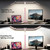 LED Desk Lamp for Home Office with Base, 28.2" Adjustable Gooseneck Swing Arm Bright Desk Light, Dimmable Architect Table Lamp for Desktop Computer Light, Reading, Study, Workbench（Pink）