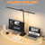 Desk Lamp for Home Office,Adjustable Double Head Desk Light with Base Black