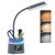 Led Desk Lamp with Pen Holder, Touch Lamps for Nightstand Eye-Caring Bedside Reading Light with Clock, Office Lamps Stepless Dimming, Lamp for Dorm Room, Suitable for Kid/Girl/Boy (Gray)