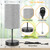Modern Table Lamps Set of 2, Grey Fabric Shade and Black Metal Base for Living Room Bedroom Office Reading Dorm Hotel