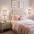 Pink Crystal Bedside Table Lamps Set of 2 with USB C+A Ports