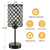 Crystal Table Lamp, Black Touch Lamp with USB C+A Port, 3-Way Dimmable