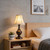 Traditional Table Lamp, Desk Lamp for Living Room with Fabric Shade, Vintage Bedside Lamp Brown Finish for Bedroom Nightstand Office Hotel (Pack-1)