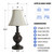 Traditional Table Lamp, Desk Lamp for Living Room with Fabric Shade, Vintage Bedside Lamp Brown Finish for Bedroom Nightstand Office Hotel (Pack-1)