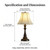 Traditional Table Lamp, Vintage Desk Lamp for Living Room with Fabric Shade, Farmhouse Bedside Lamp Brown Finish for Bedroom Nightstand Office Hotel (Pack-01)