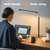 Brown LED Desk Lamp - 16" Foldable Metal Desk Light with Base, 15W, 1200LM, Dimmable Color Changing Table Lamp for Reading Study, Modern Table Lamp for Home Office Laptop College Dorm
