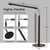Brown LED Desk Lamp - 16" Foldable Metal Desk Light with Base, 15W, 1200LM, Dimmable Color Changing Table Lamp for Reading Study, Modern Table Lamp for Home Office Laptop College Dorm