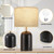 Touch Control Table Lamps Set of 2, Black Bedside Lamps for Bedroom