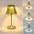 Cordless Touch Table Lamp with 5200mAh Battery - 3 Adjustable Color Temperatures & Dimmable, Rechargeable Desk Lamp for Bedroom, Living Room, Office, Entryway, Bookshelves (Green Rose)