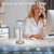 Cordless Touch Table Lamp with 5200mAh Battery - 3 Adjustable Color Temperatures & Dimmable, Rechargeable Lamp for Bedroom, Living Room, Office, Entryway, Bookshelves (Clear Light Blue Rose)